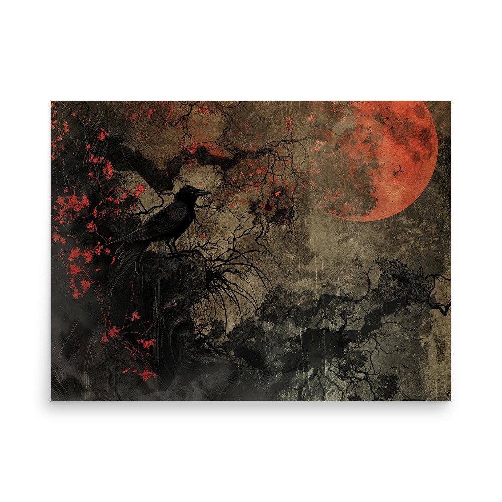 Crow and Orange Moon - Image 2